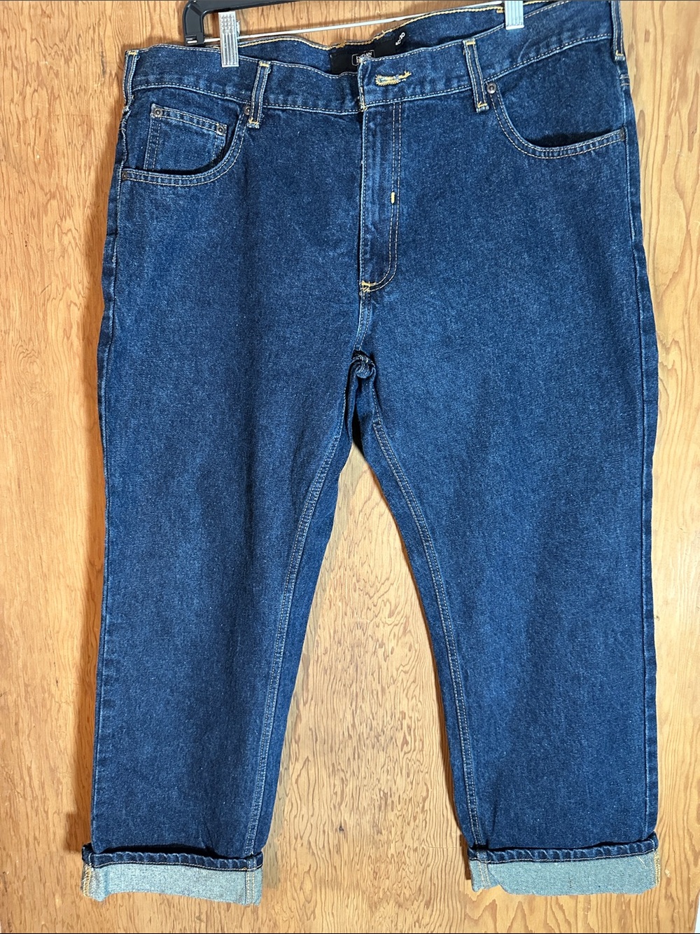 Men's Relaxed Dark Blue Denim Jeans - Classic Casual Fit